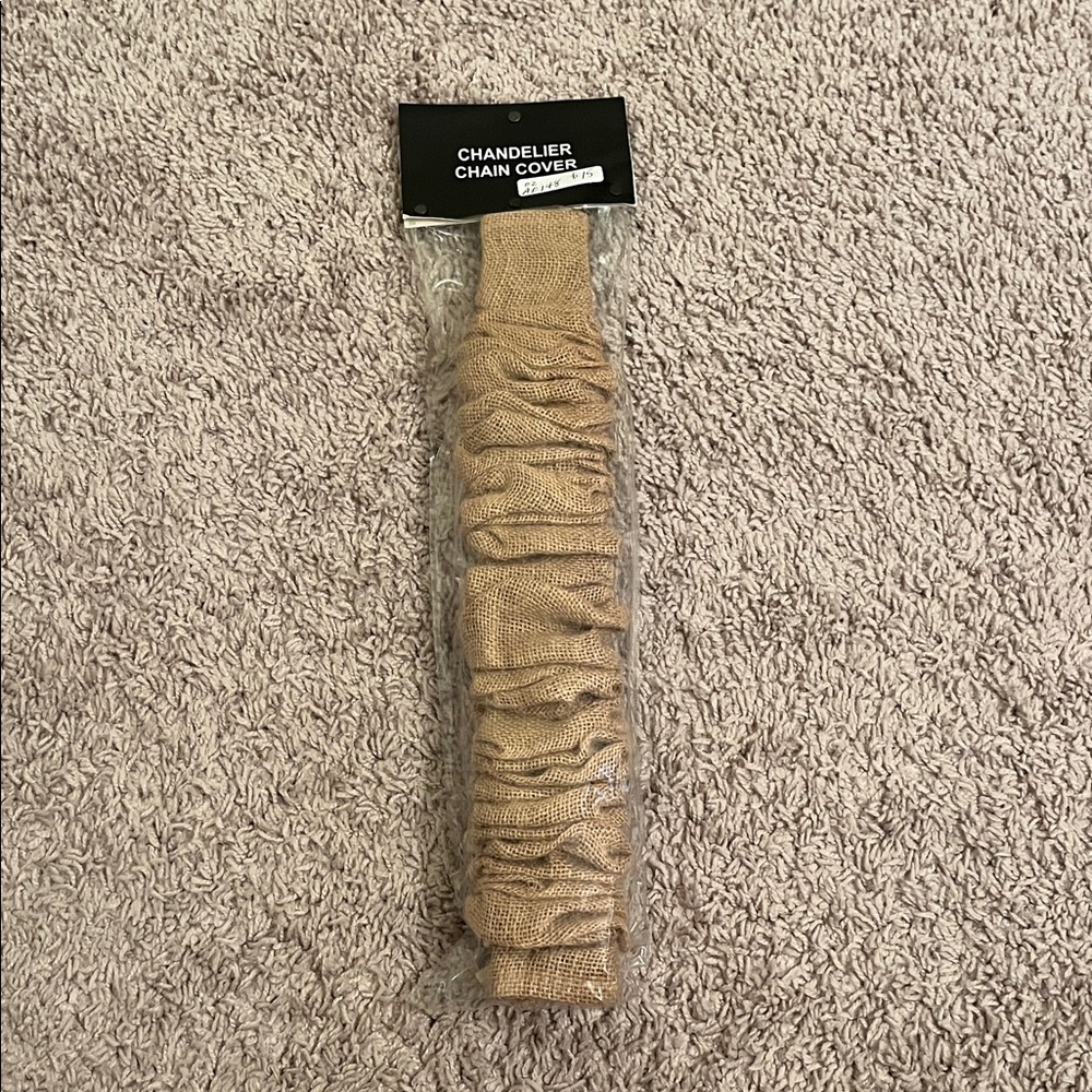 Burlap Chandelier Chain Cover